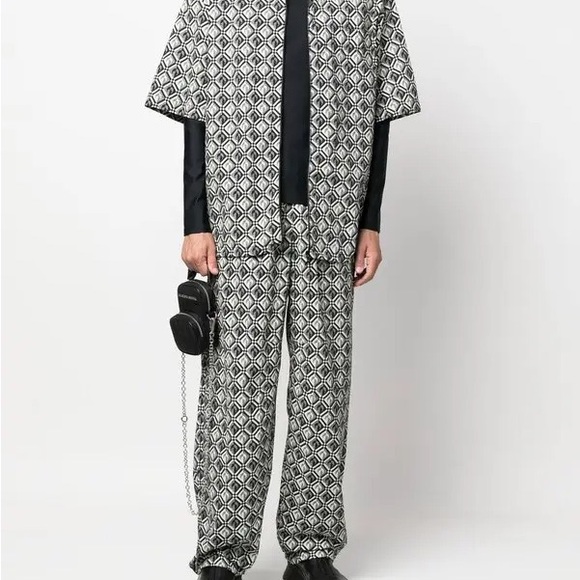 Marine Serre Zephyr Diamond-pattern Moon Pants sz Large - Picture 6 of 6